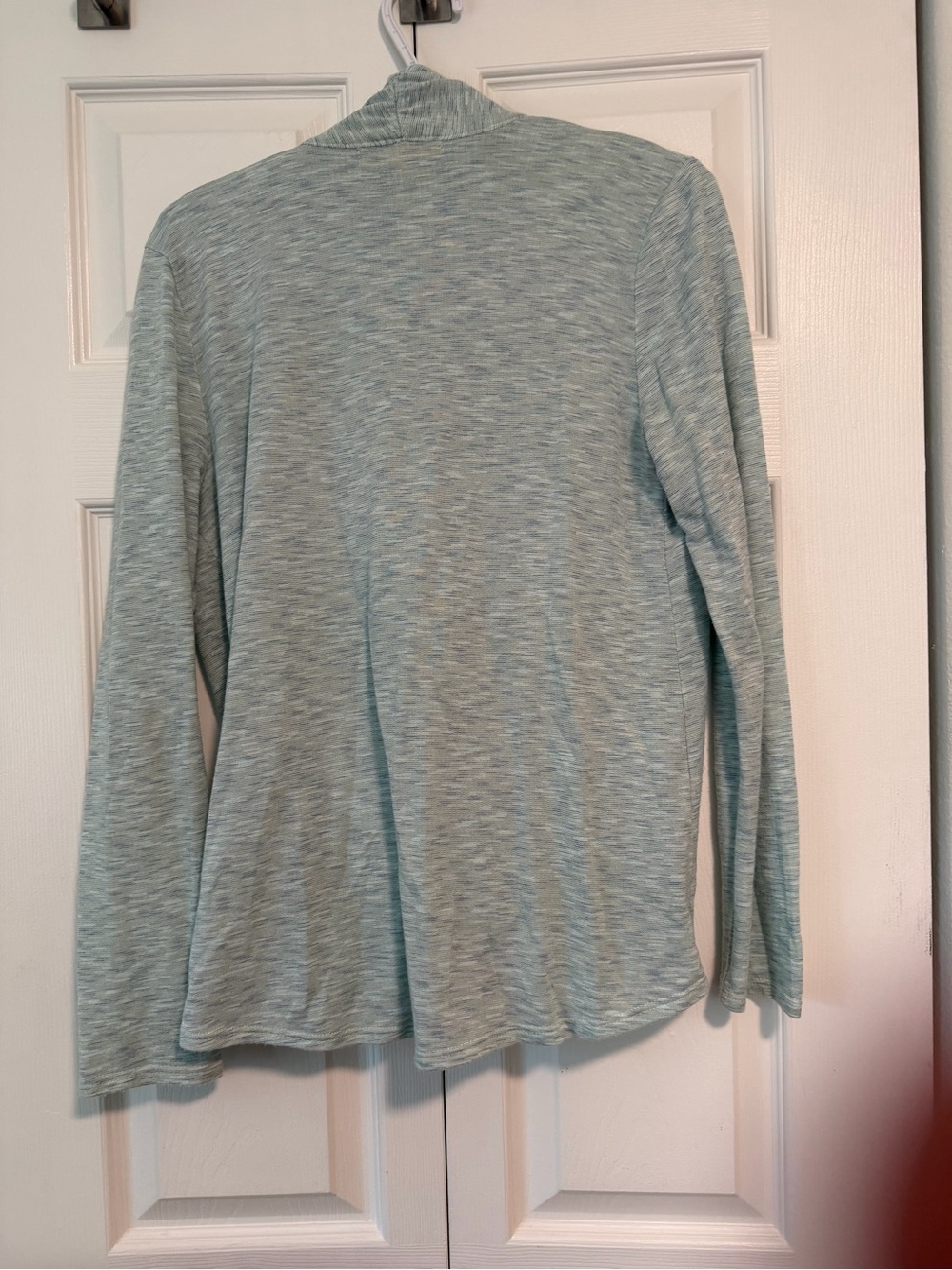 Mesh and Lace Light Mint Draped Open-Front Cardigan - - Picture 2 of 3